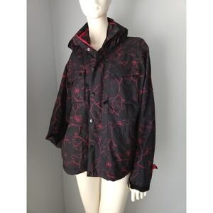 Vintage Burton Y2k Ski Parka Jacket Black Pink Snowboard Hooded Women's Medium